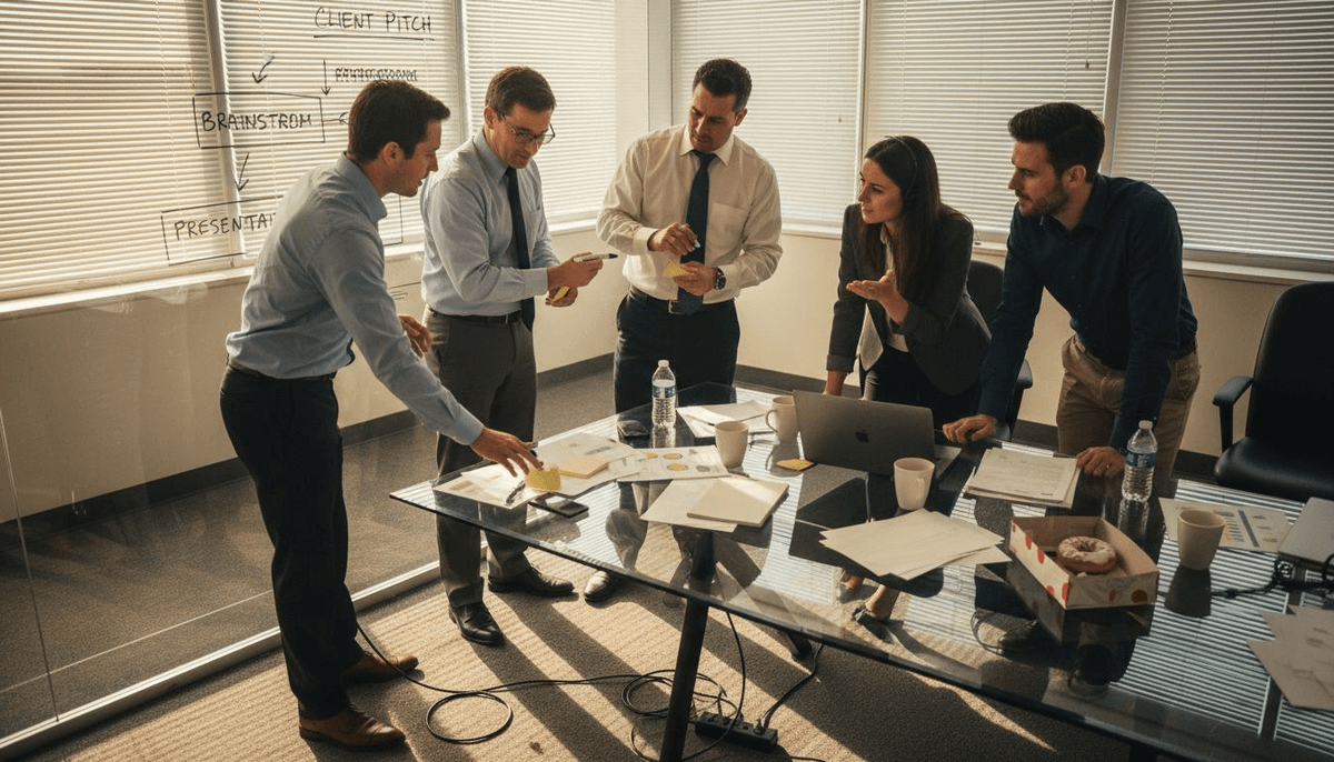 Equipe participando de um jogo de estratégia no trabalho