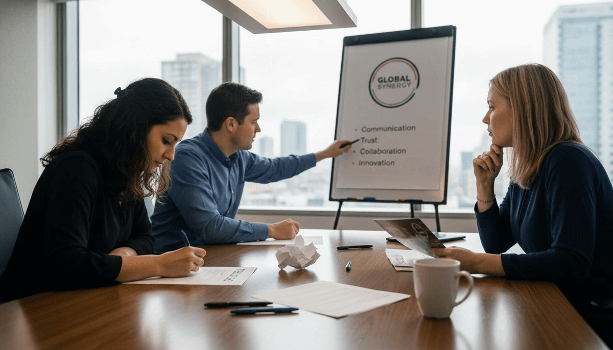 Empleados participando en un taller con identidad de marca