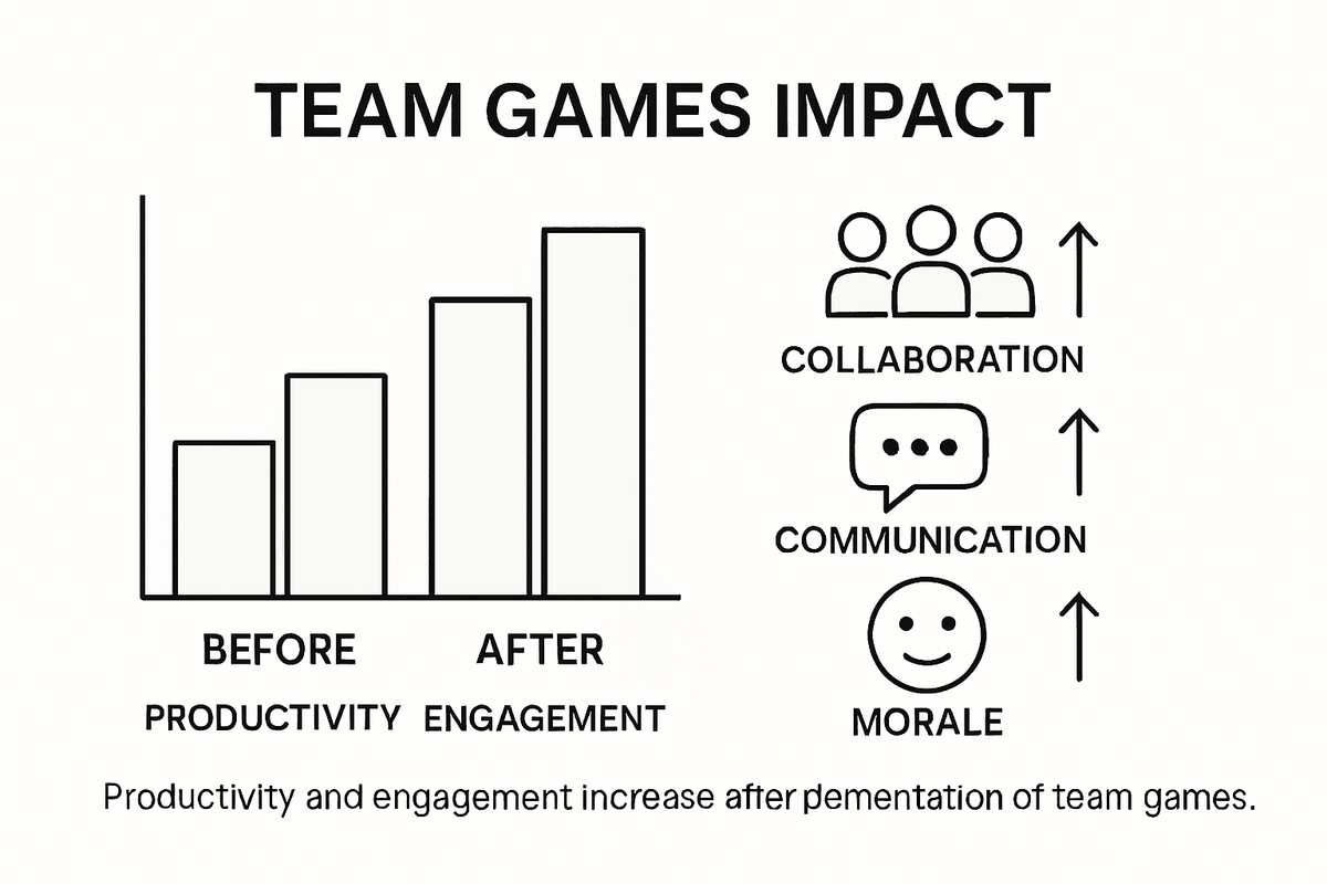 Infographic showing team games boost engagement