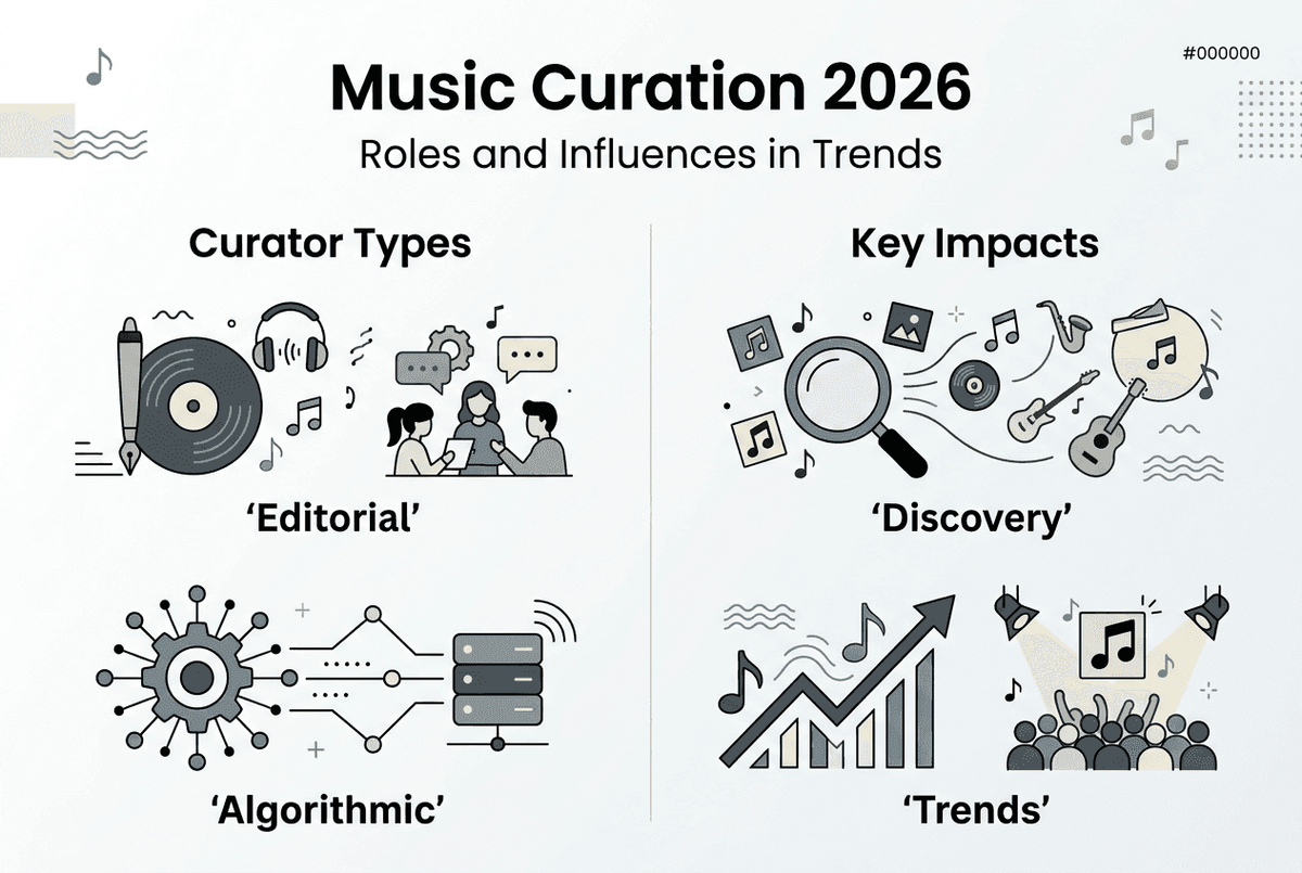 Infographic music curation roles and impacts