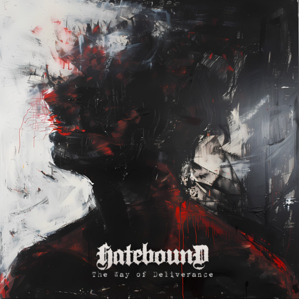 Hatebound's The Way of Deliverance cover - a dark, smeared painted face