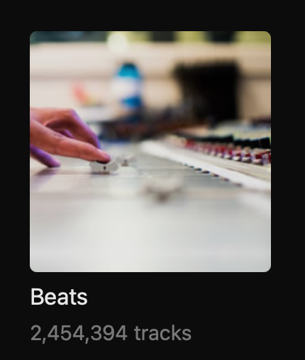 SoundClick Beats category showing 2,454,394 tracks