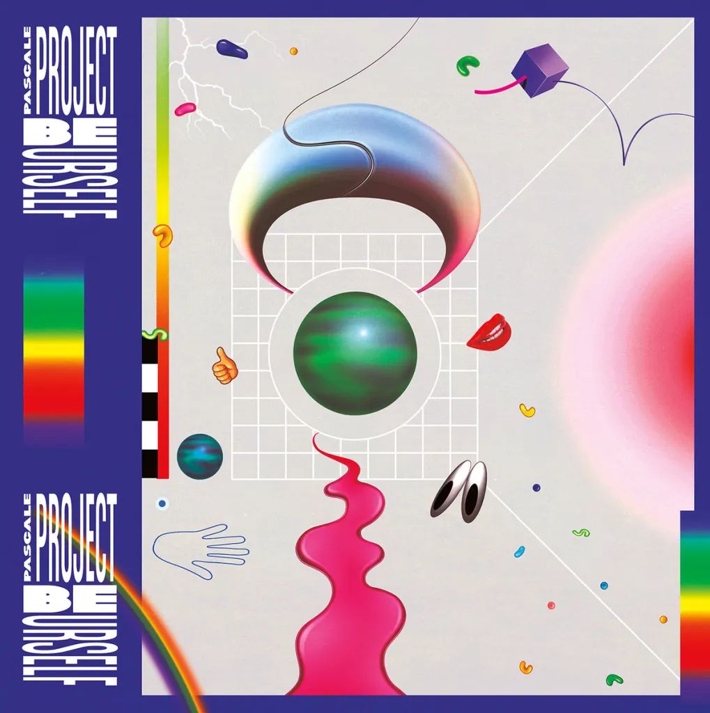 Pascale Project's Be Urself cover - surreal, colourful shapes, eyes and lips on a grid