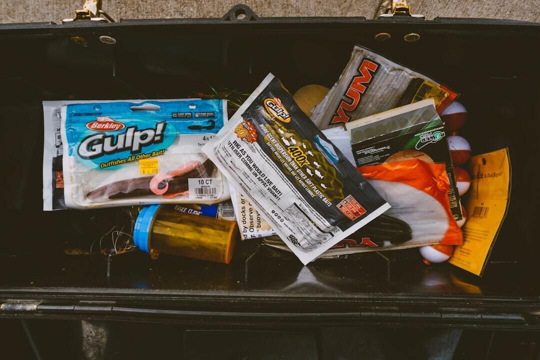 Fishing tackle box, with gulp plastics.