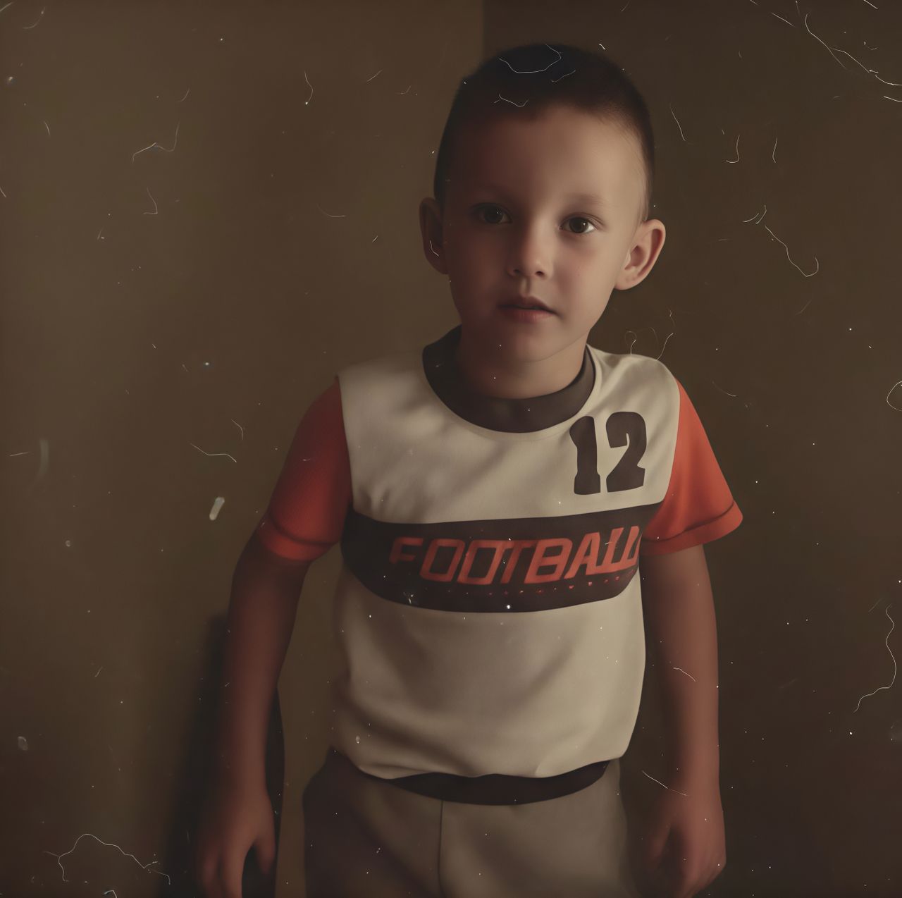 Cover art for David River's single Empty House - a young boy in a number 12 football shirt