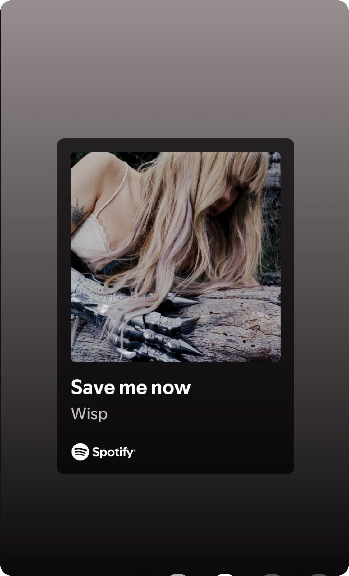 Spotify card: Save me now by Wisp
