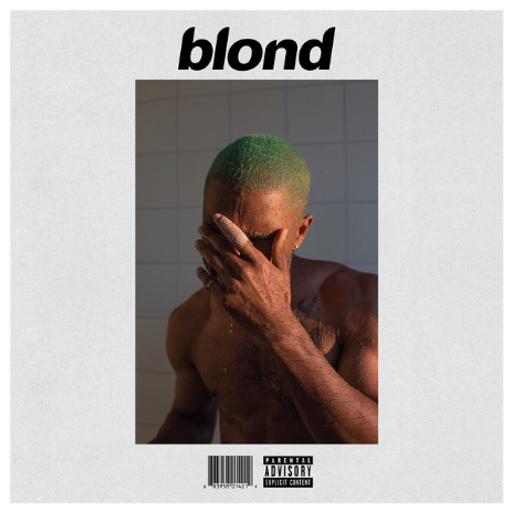 Album cover for blond - a man with green hair covering his face with his hand