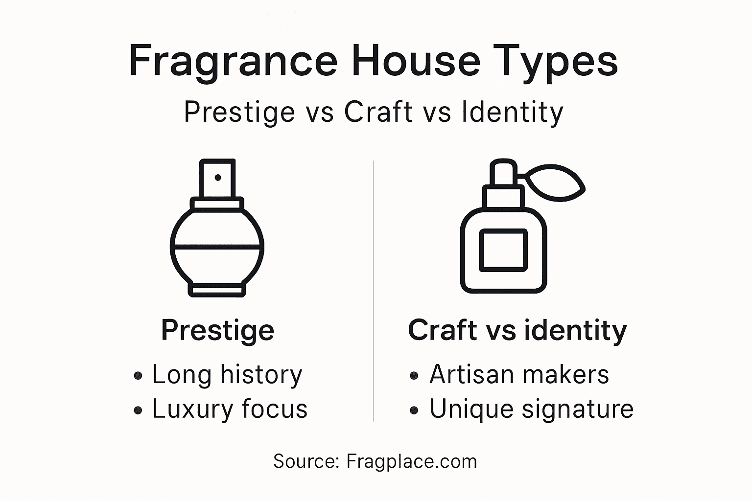Infographic comparing fragrance house types