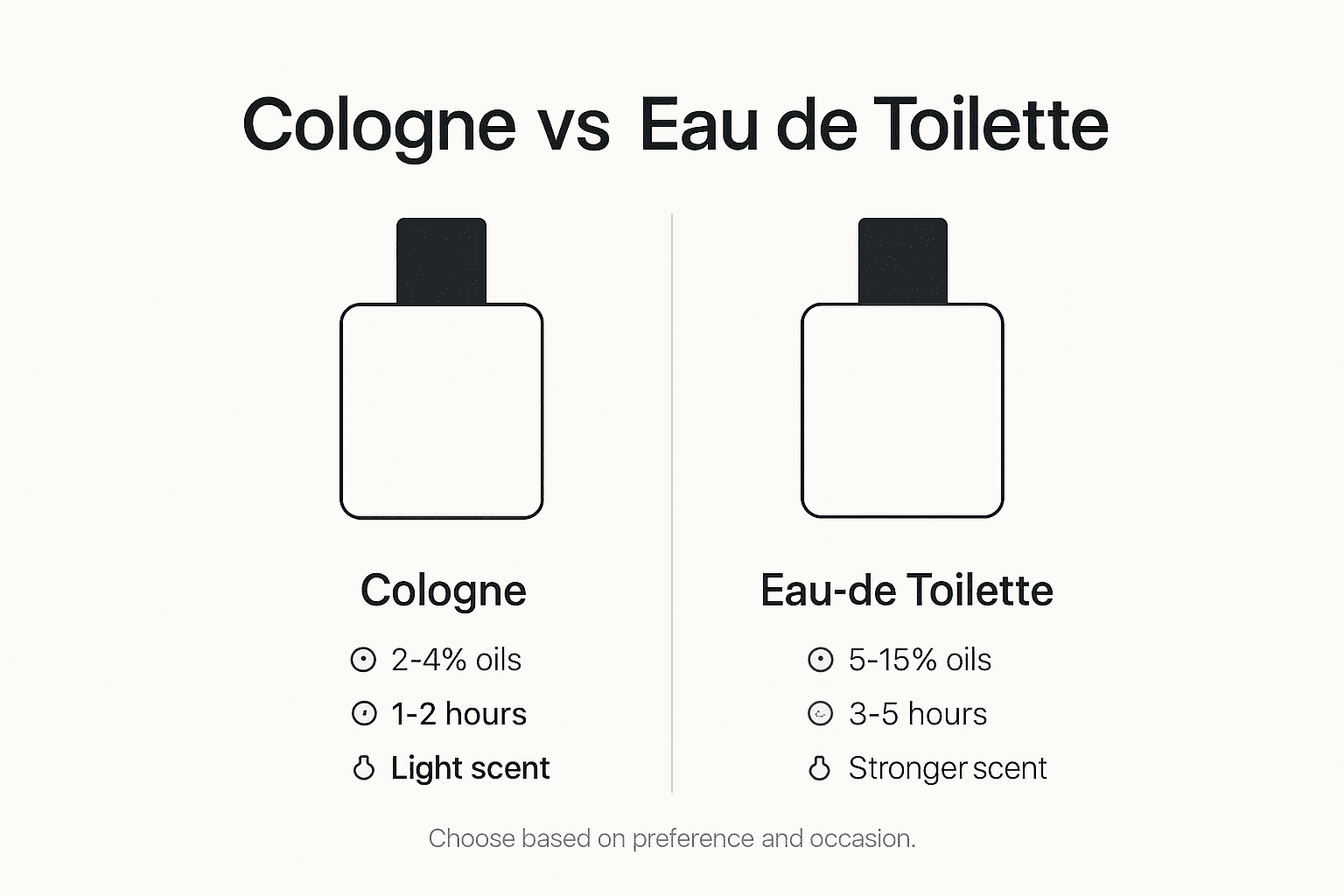 Infographic comparing cologne and eau de toilette