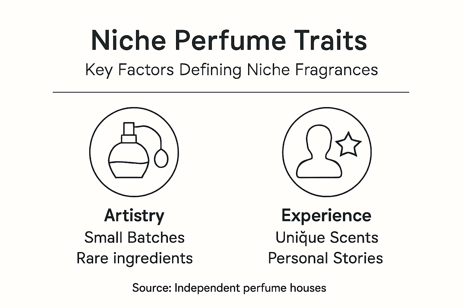 Infographic summarizing niche perfume types and traits