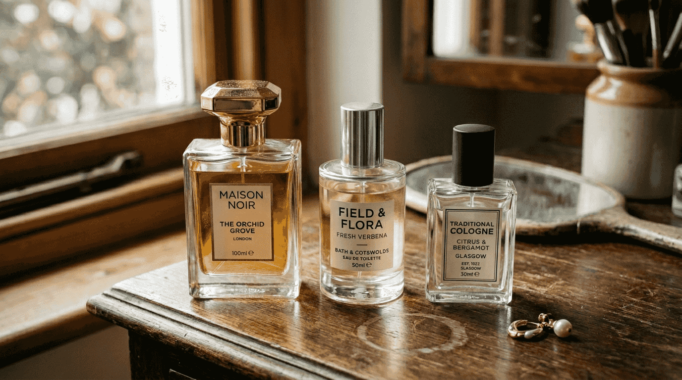 Perfume bottles compare concentration types