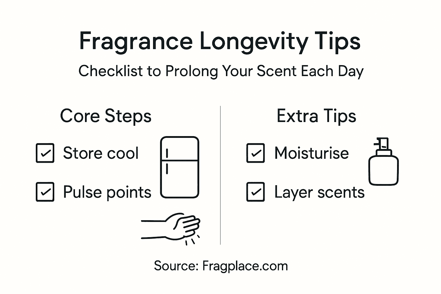 Infographic checklist for longer fragrance wear