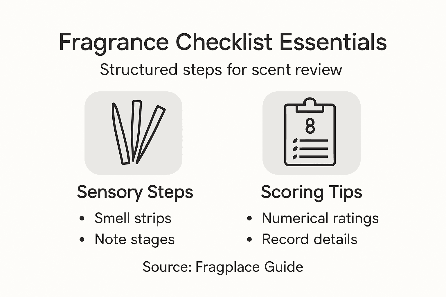 Infographic summarizing fragrance evaluation essentials
