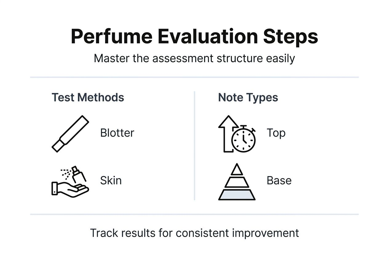 Perfume evaluation steps infographic