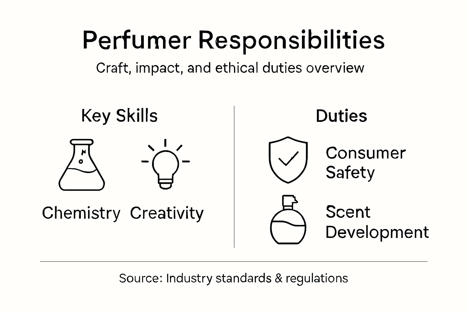Infographic on perfumer craft and responsibilities