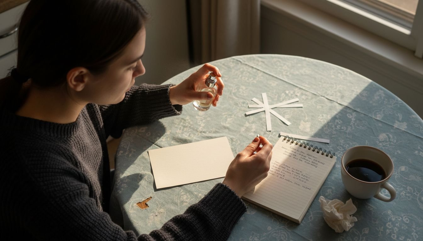 Testing fragrance notes with scent strips