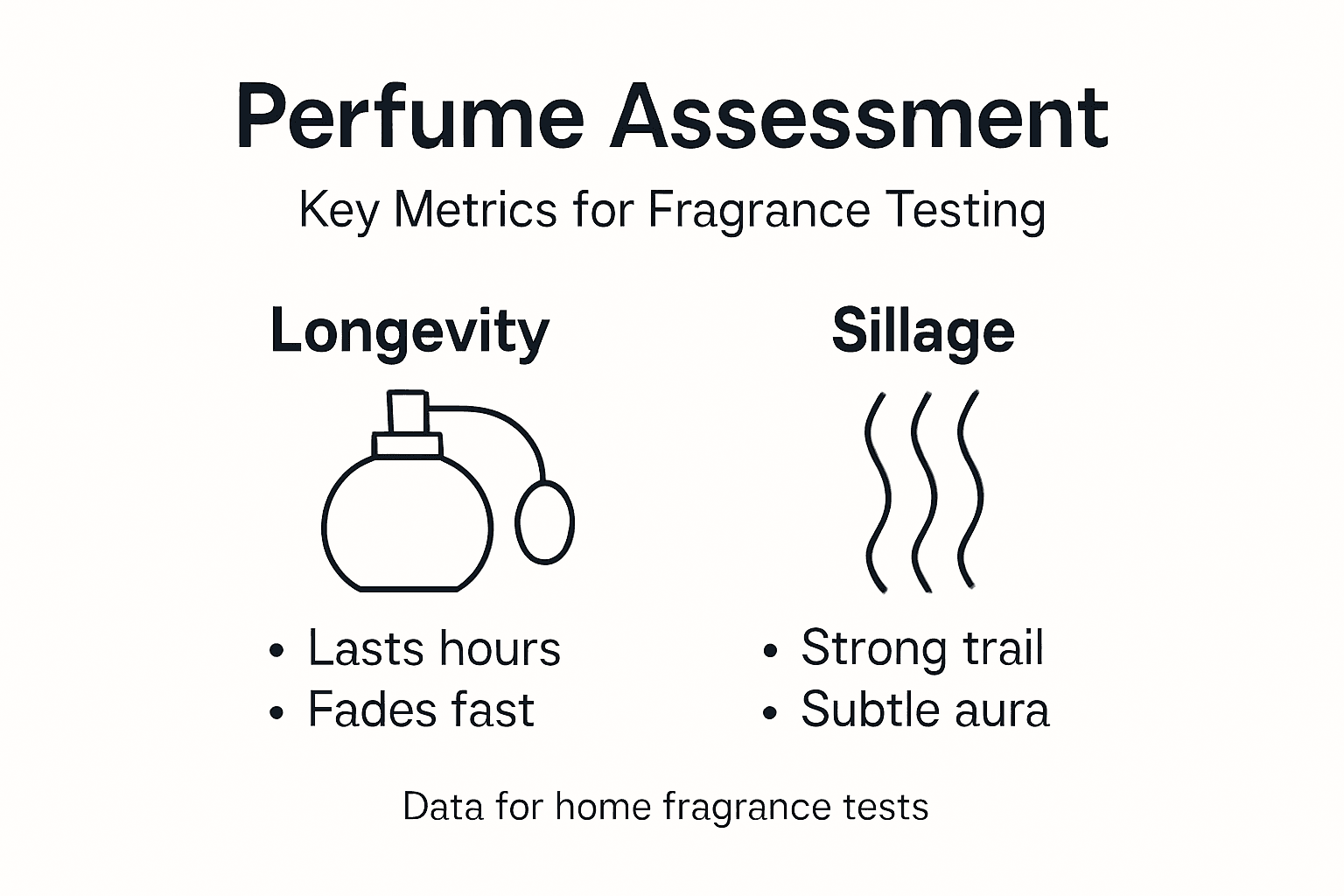 Infographic showing perfume assessment metrics