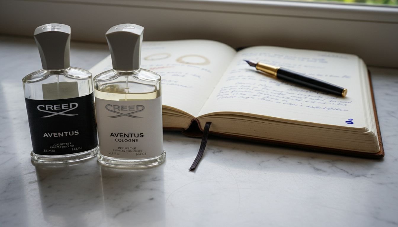 Aventus bottles and scent notes close-up