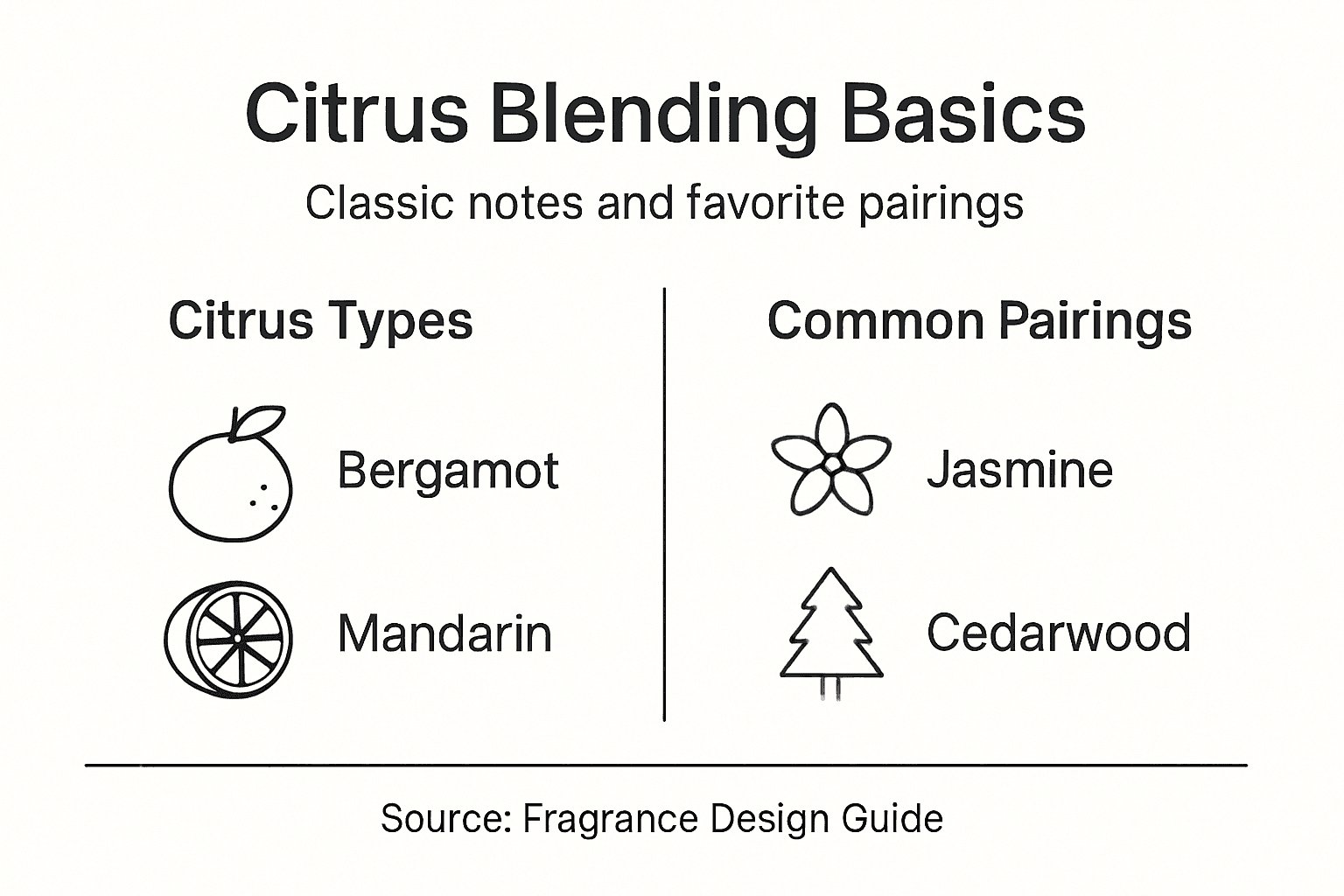 Infographic about citrus blending and pairings