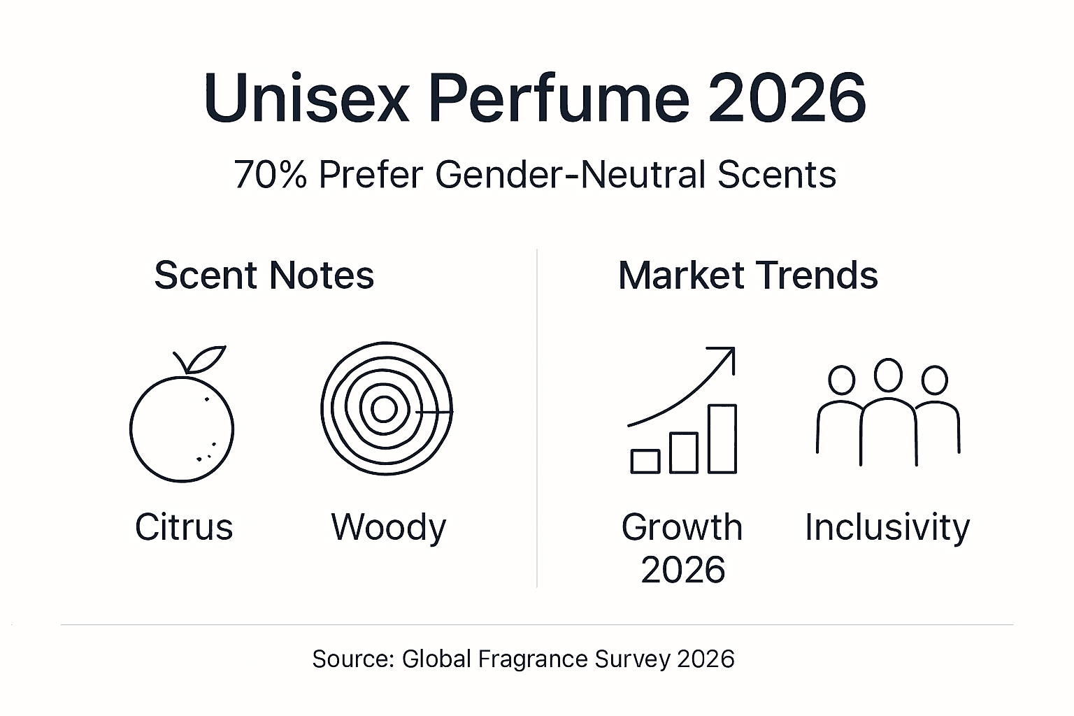 Infographic: unisex perfume scent notes and market