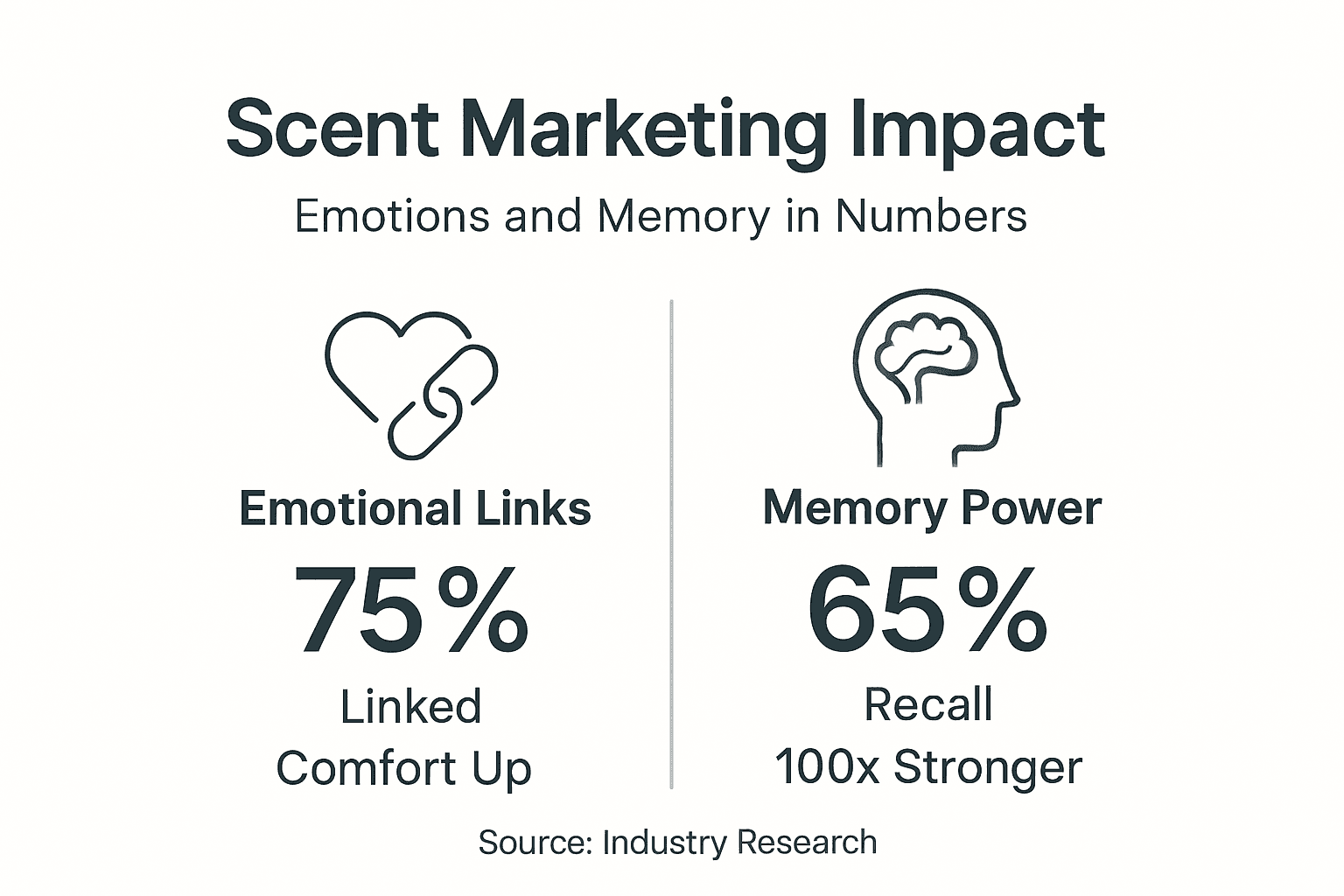 Infographic visualizing scent marketing memory impact