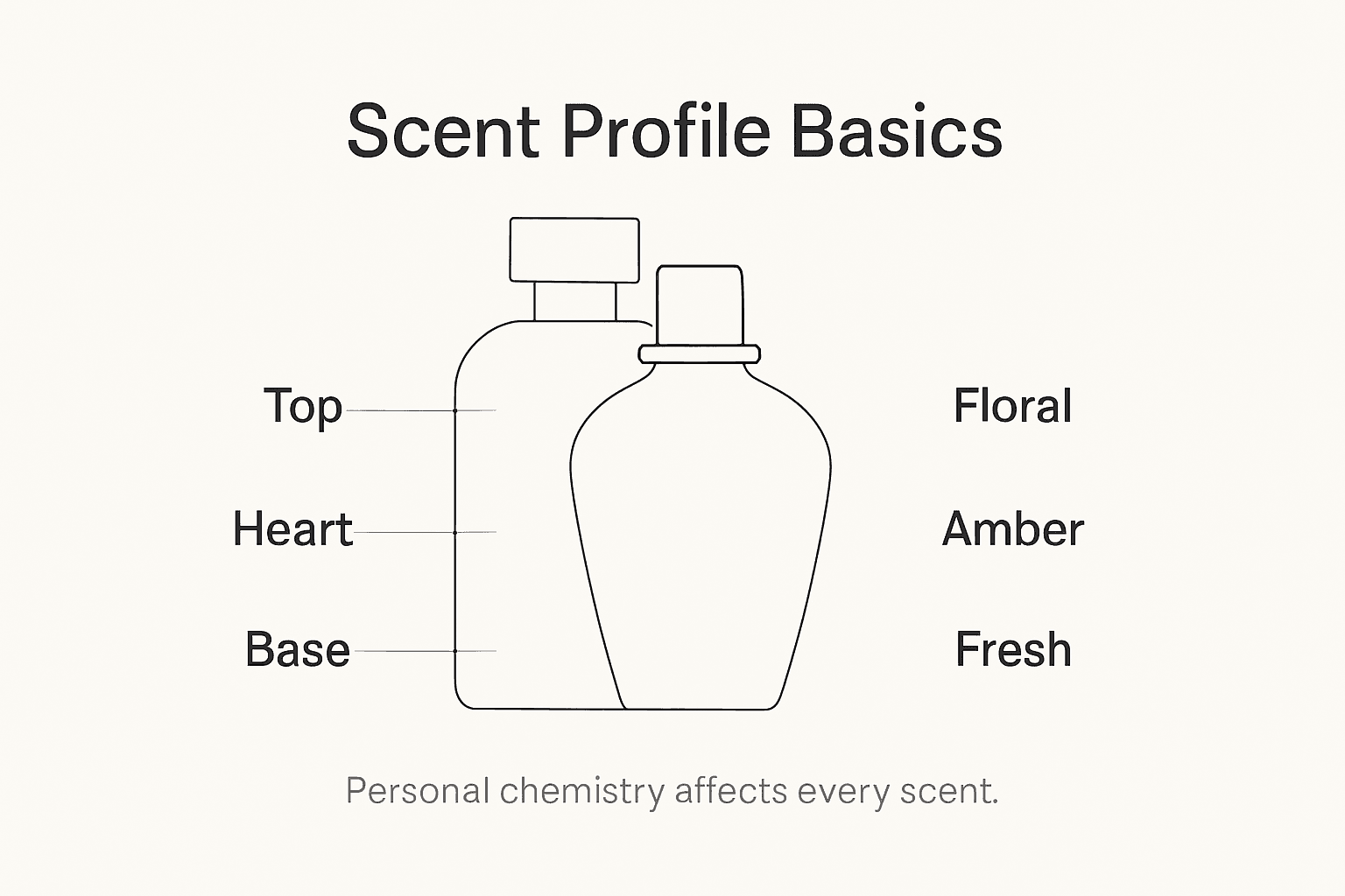 Infographic showing scent profile layers and families