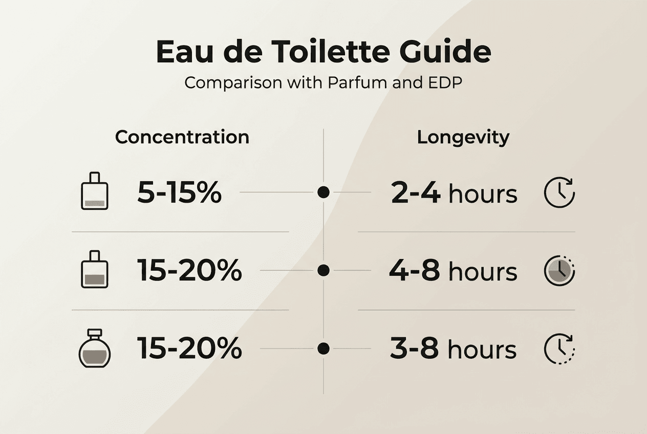 Infographic comparing eau de toilette concentrations