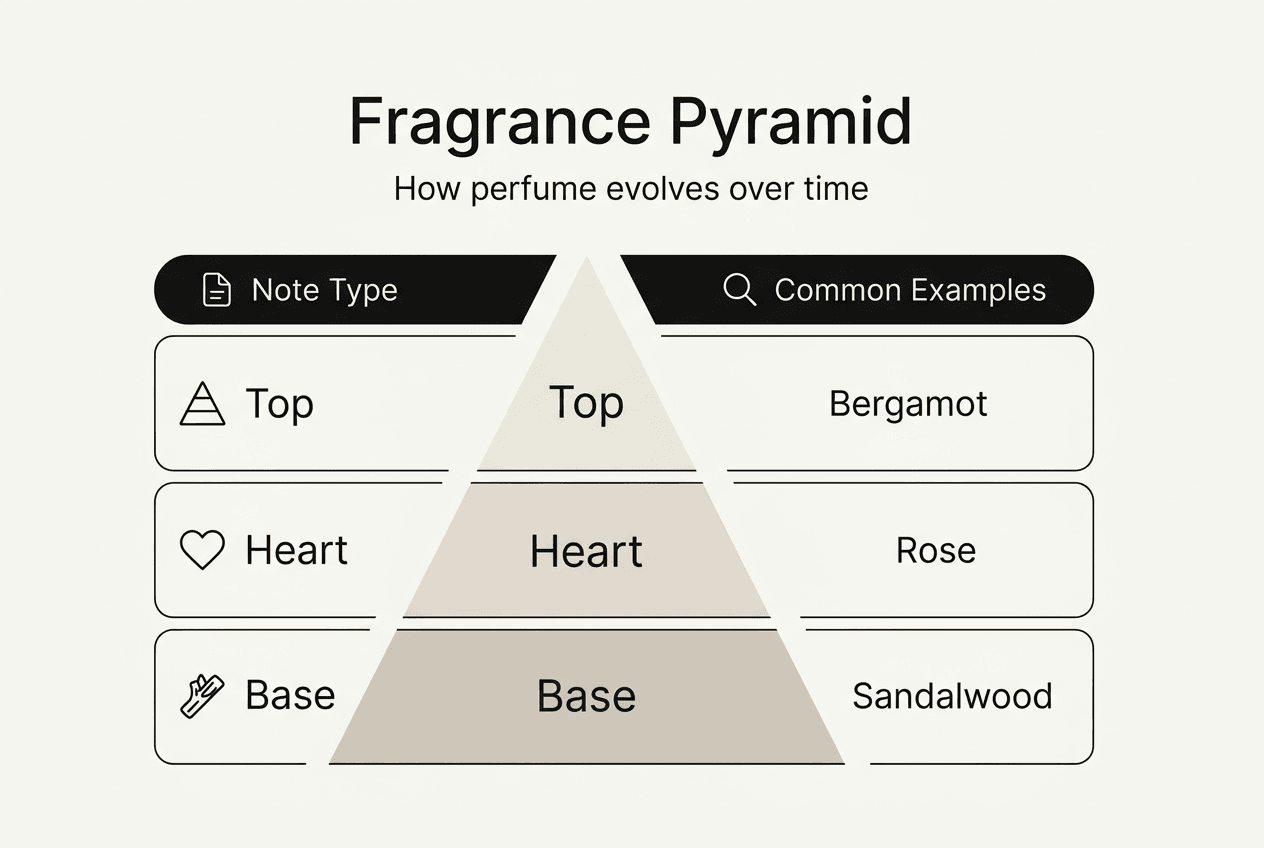Infographic explaining fragrance pyramid structure