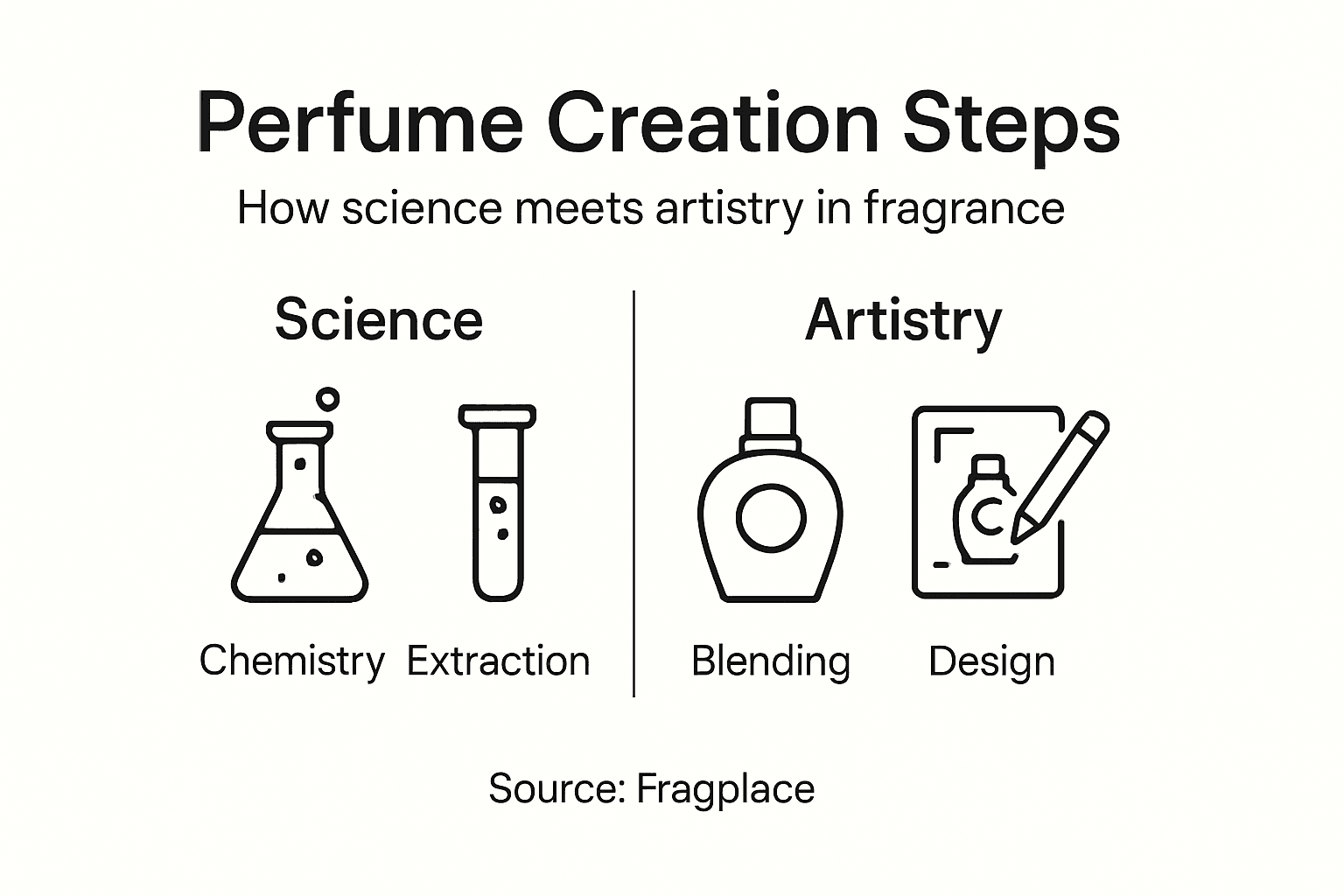 Infographic summarizing perfume science and artistry