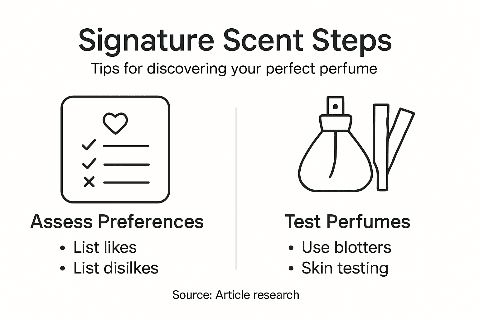 Infographic steps to signature scent discovery
