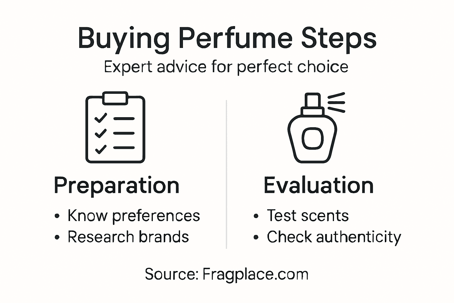 Infographic outlining perfume buying steps