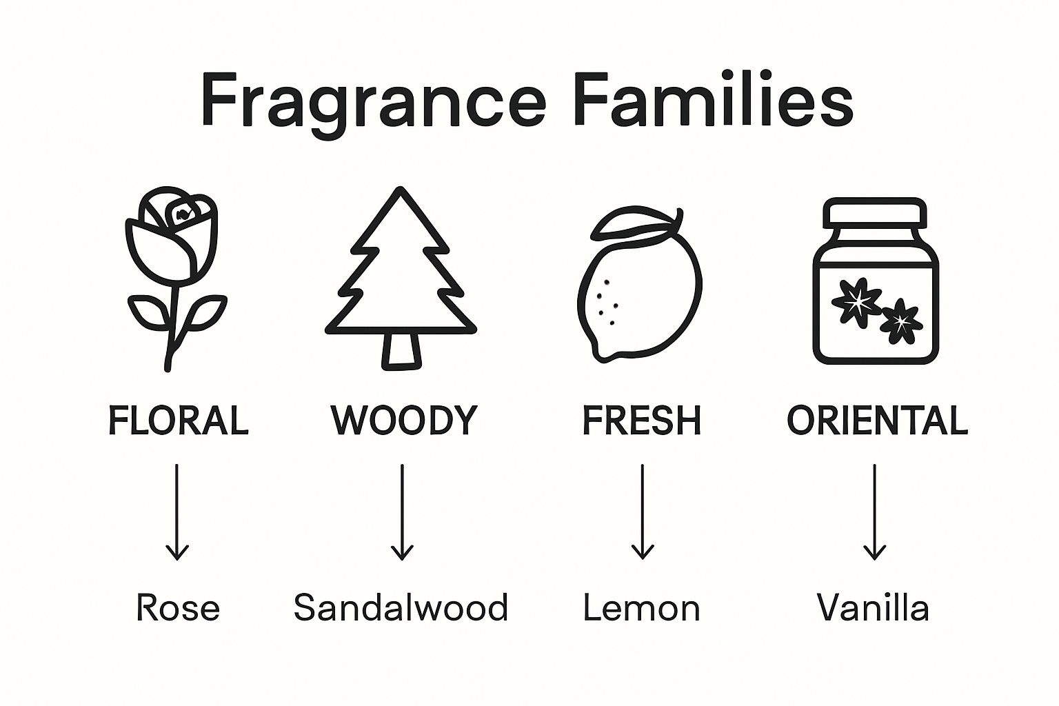 Infographic comparing fragrance scent families