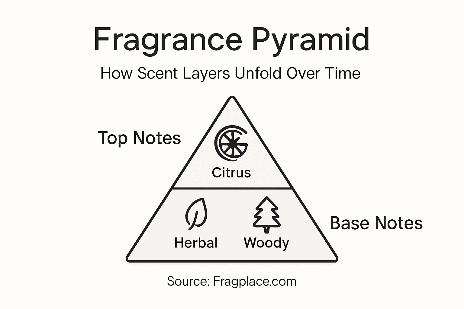 Fragrance note pyramid key layers infographic