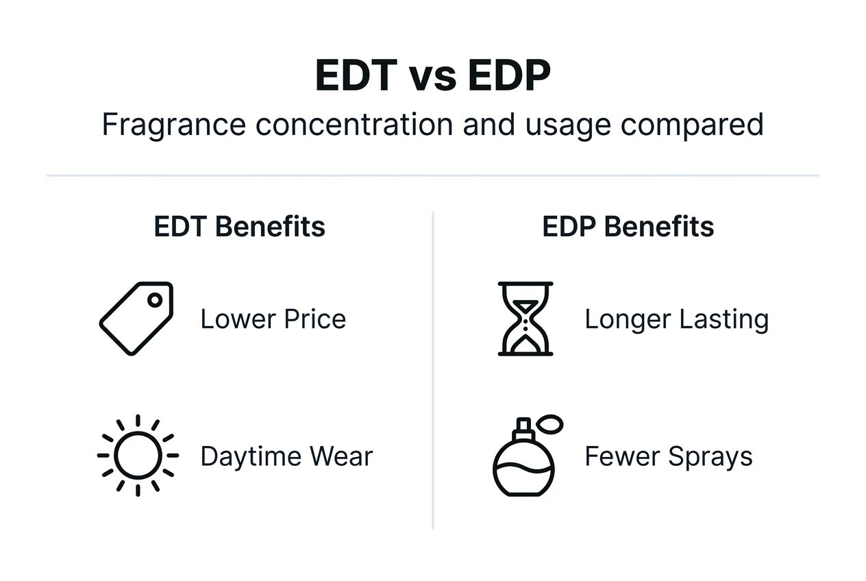 Infographic comparing EDT and EDP benefits
