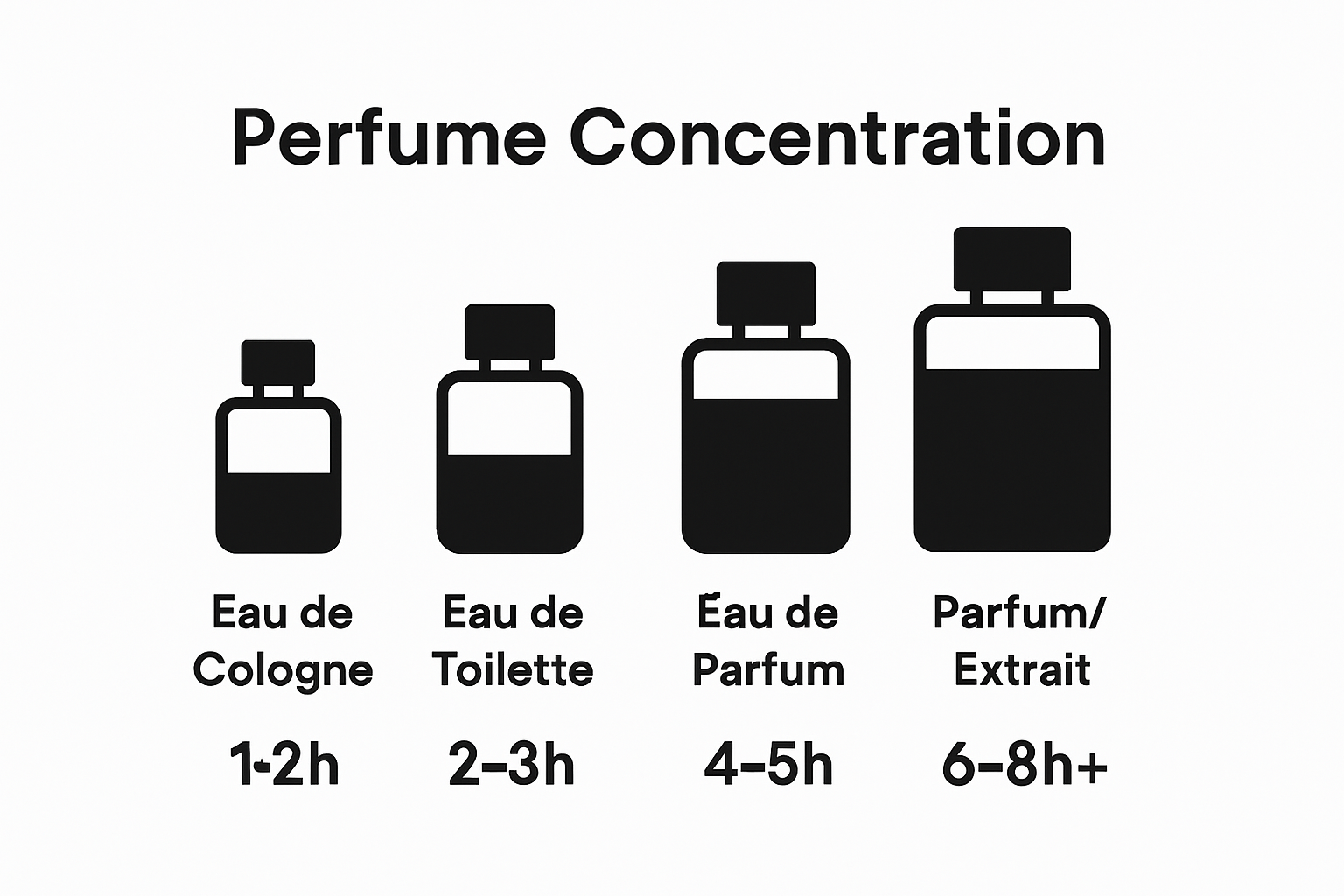 Perfume types and their average longevity infographic