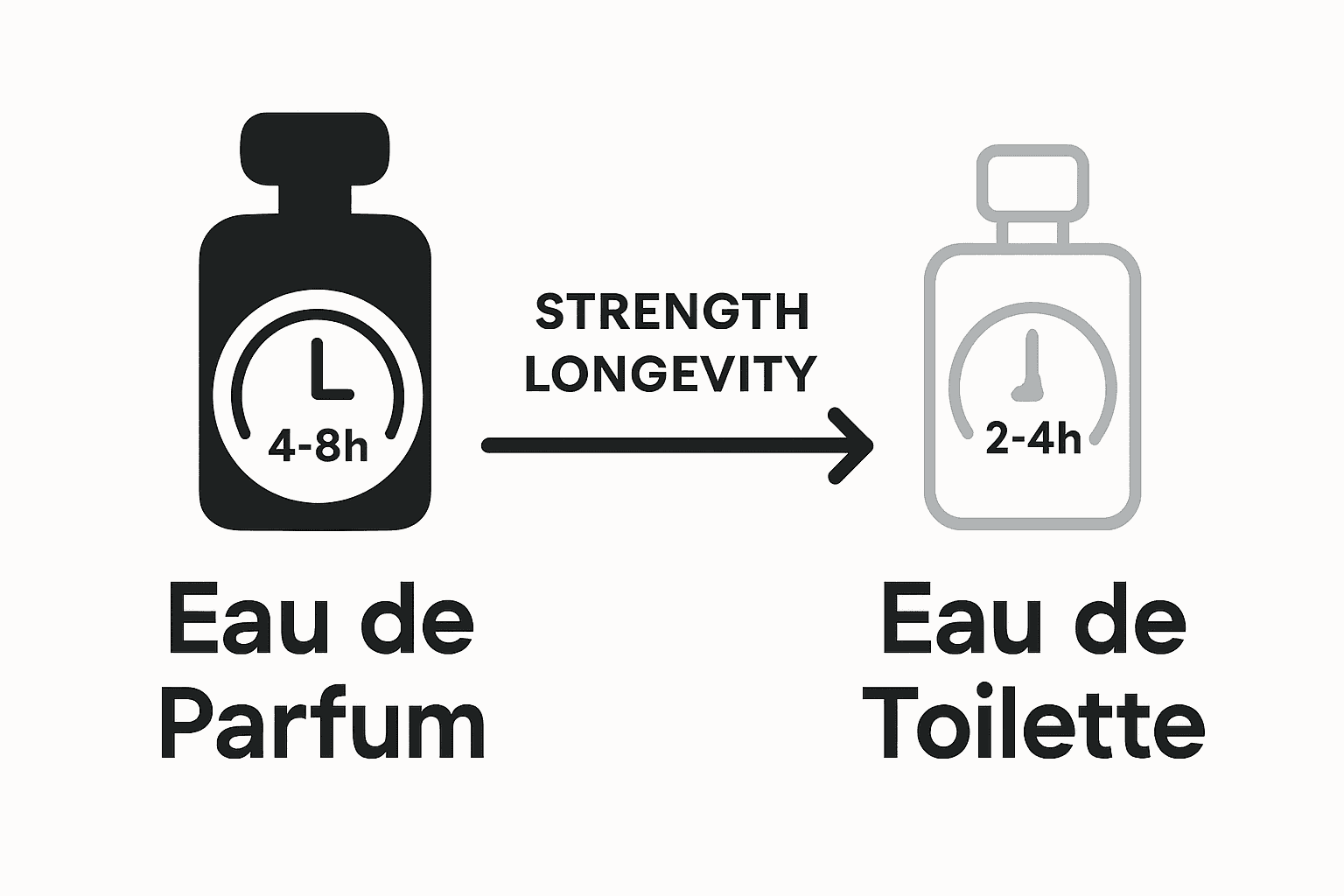 Infographic comparing Eau de Parfum and Eau de Toilette