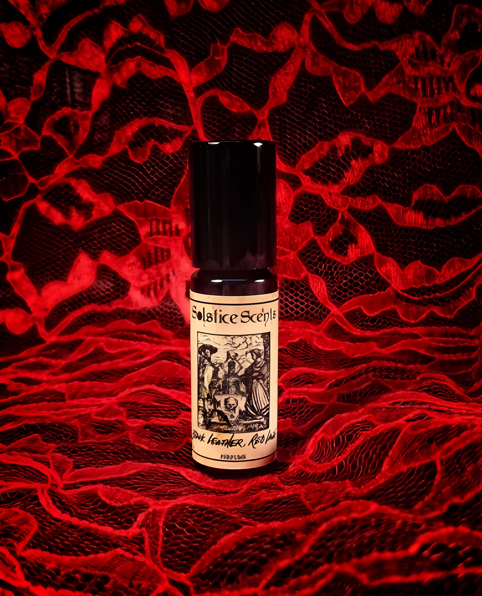 Black Leather Red Lace by Solstice Scents perfume bottle