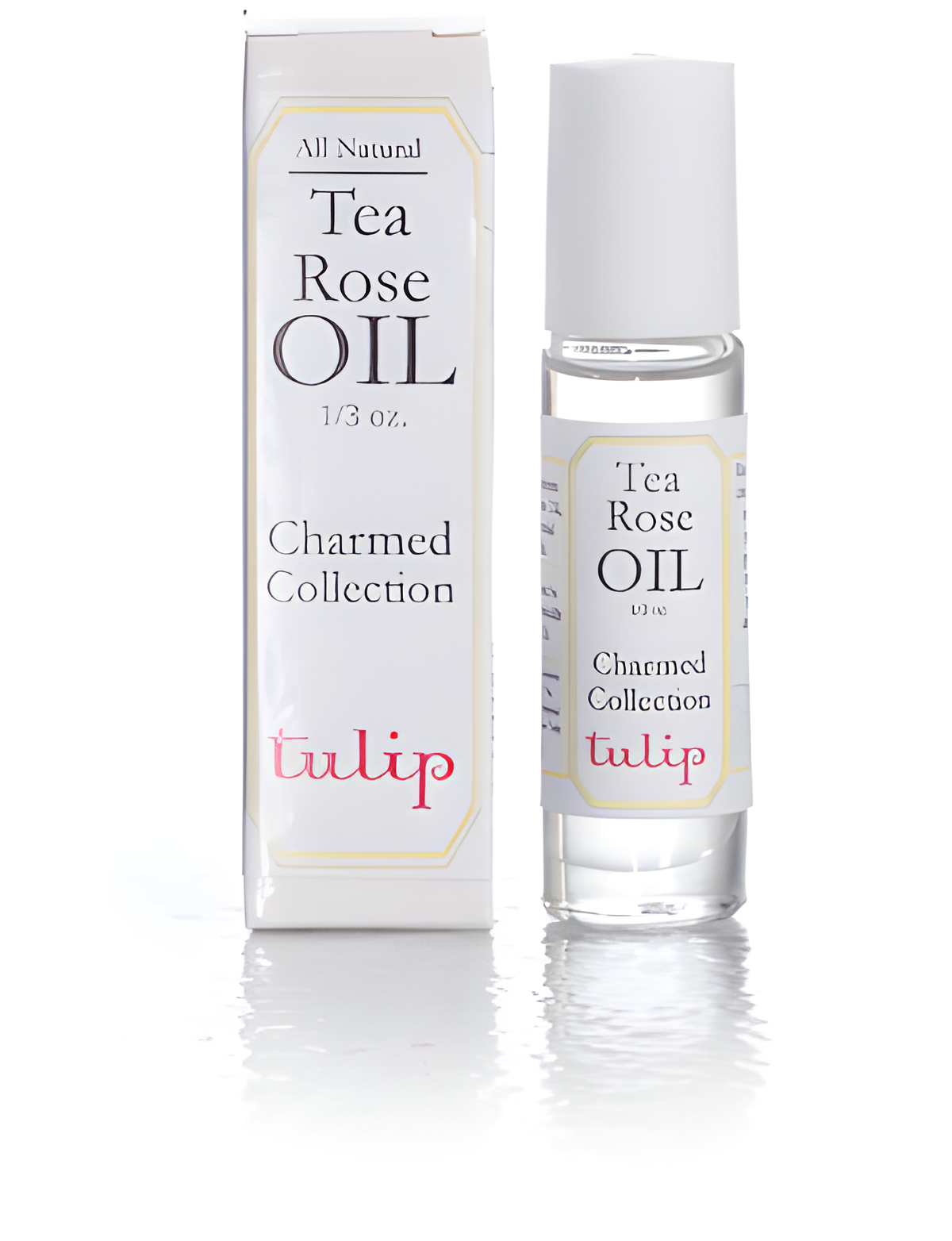 Tea Rose Oil by Tulip perfume bottle