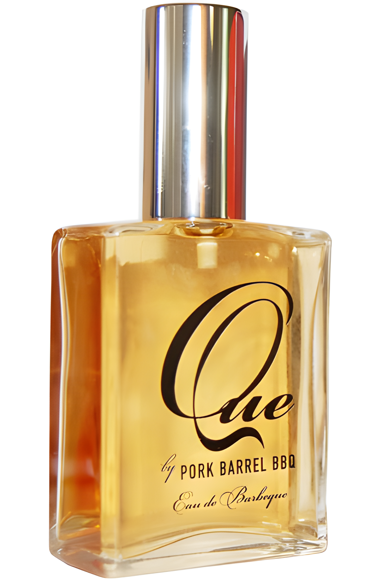Que Eau de Barbeque by Pork Barrel BBQ perfume bottle
