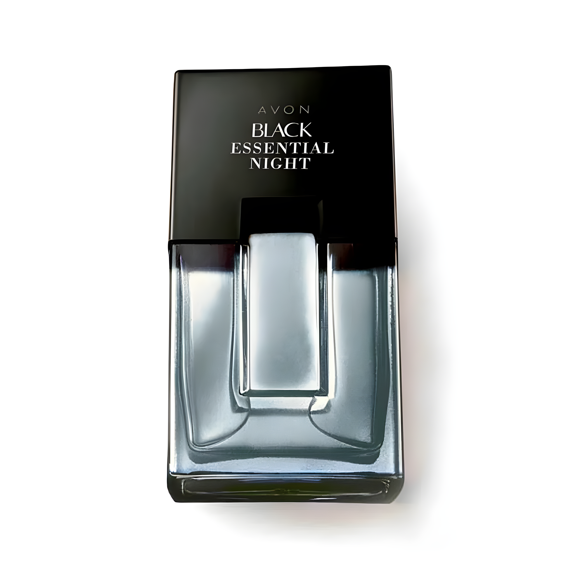 Black Essential Night by Avon perfume bottle