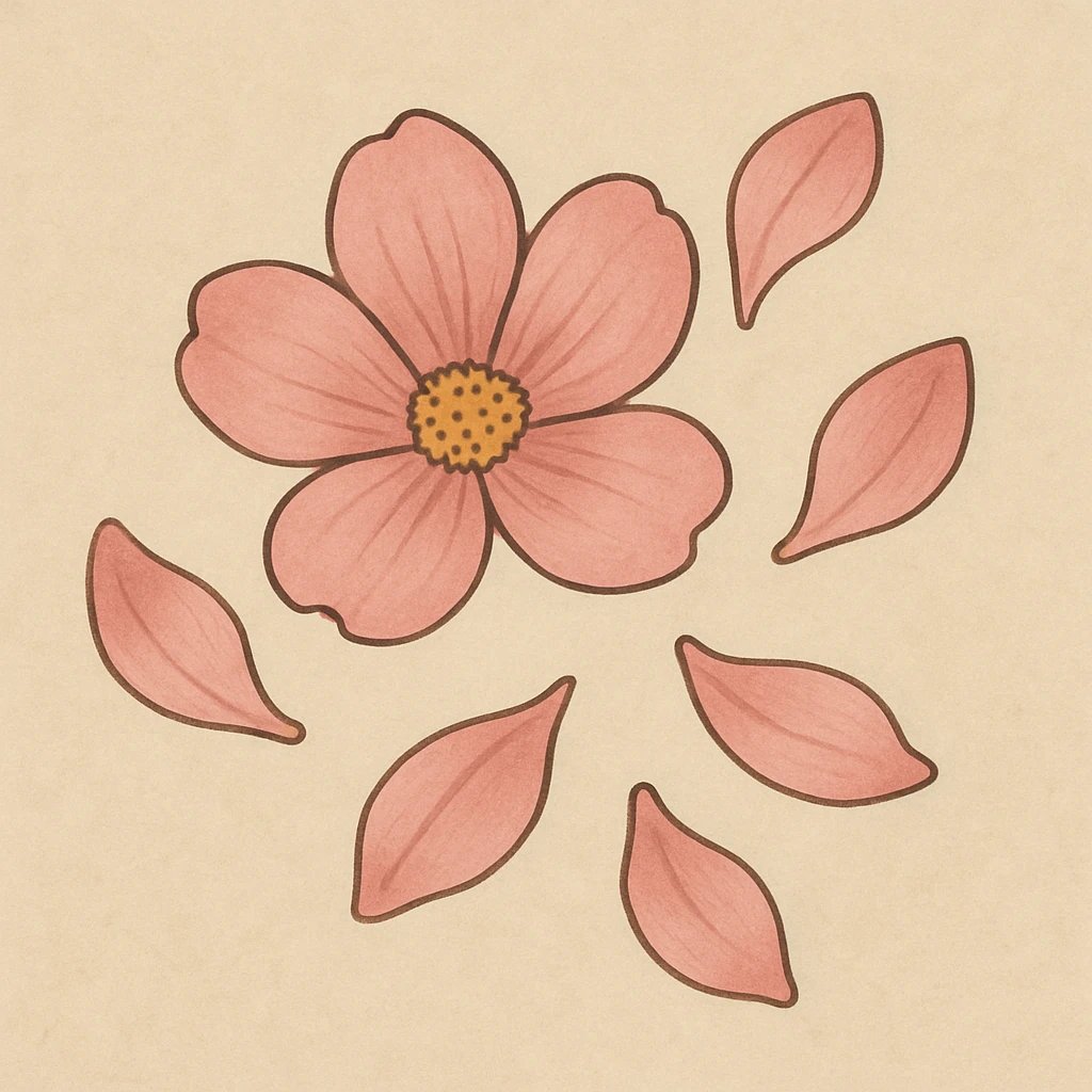 Picture of Floral Petals note