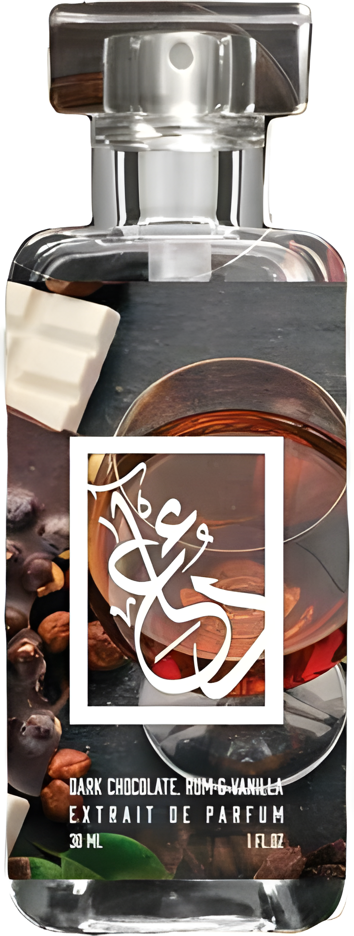 Dark Chocolate, Rum, and Vanilla by The Dua Brand perfume bottle