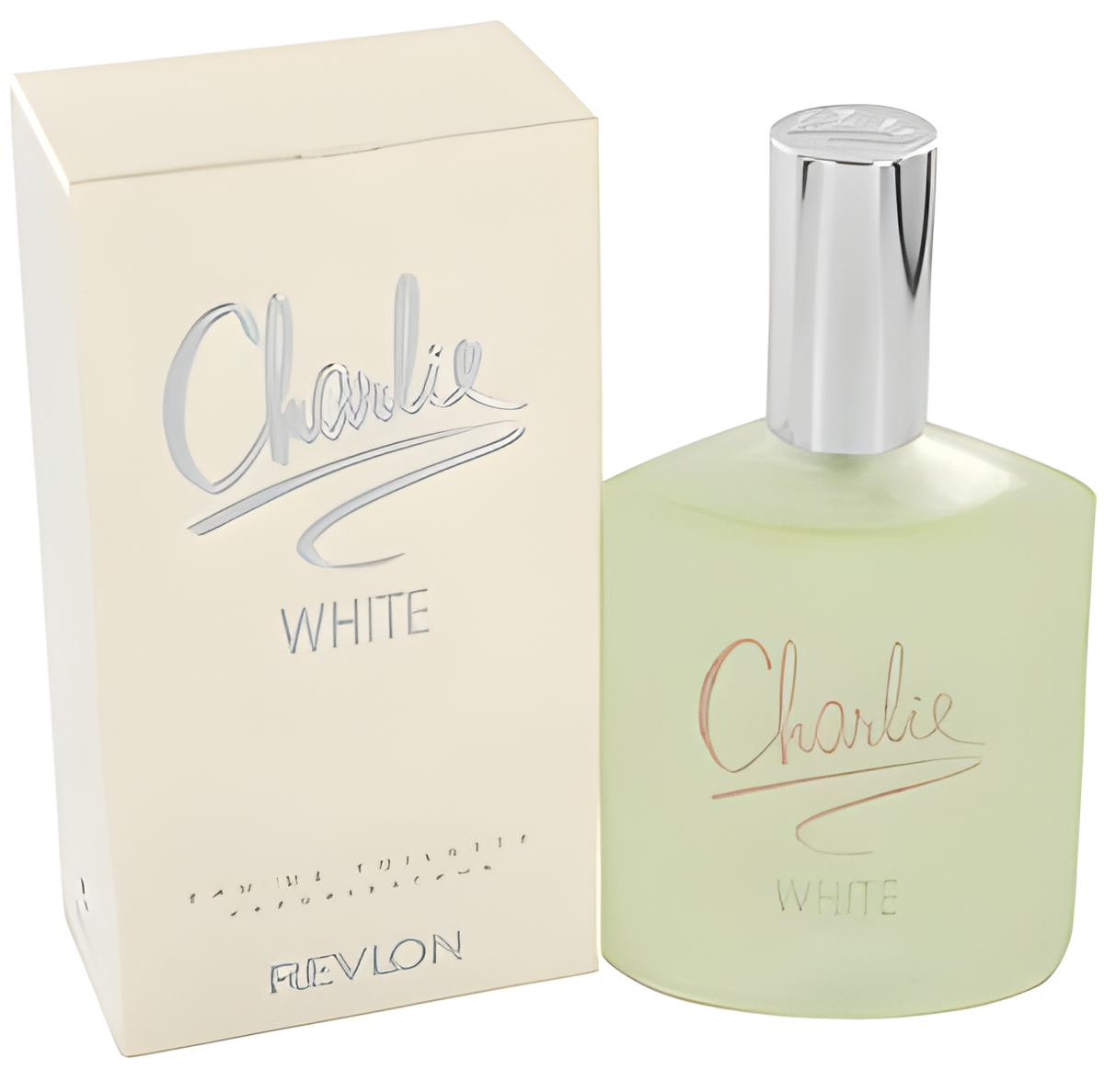 Charlie White by Revlon perfume bottle