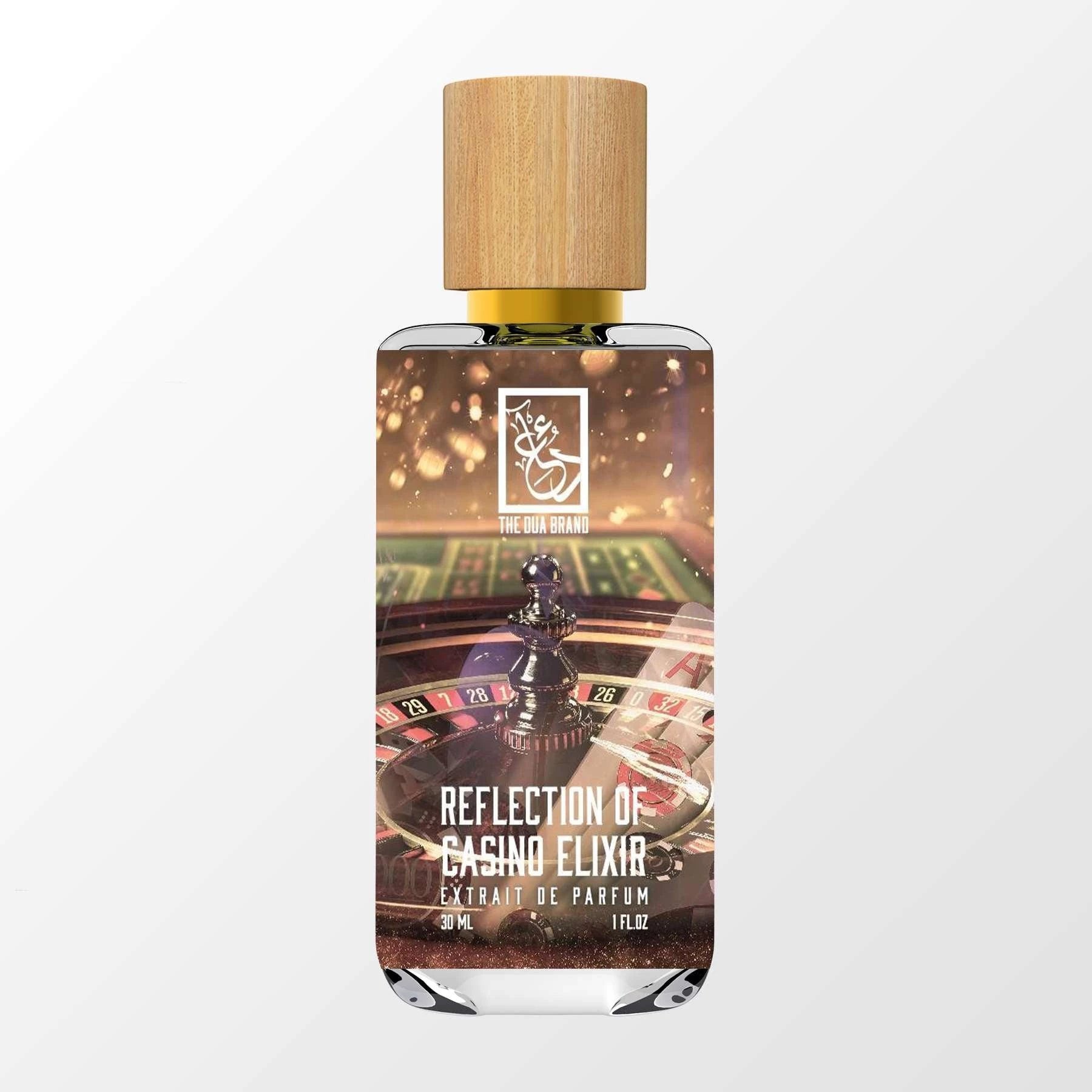 Reflection of Casino Elixir by The Dua Brand perfume bottle