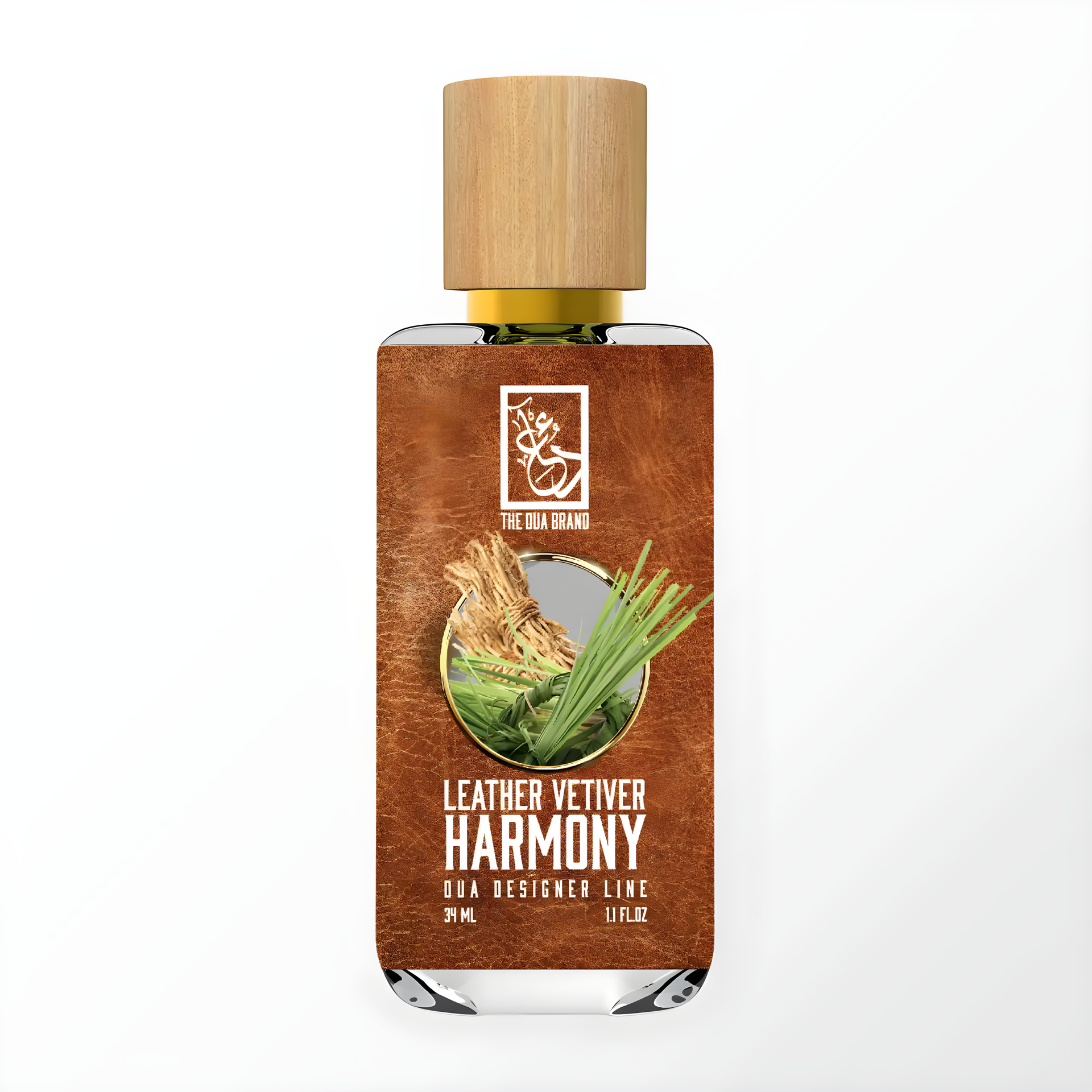 Leather Vetiver Harmony by The Dua Brand perfume bottle
