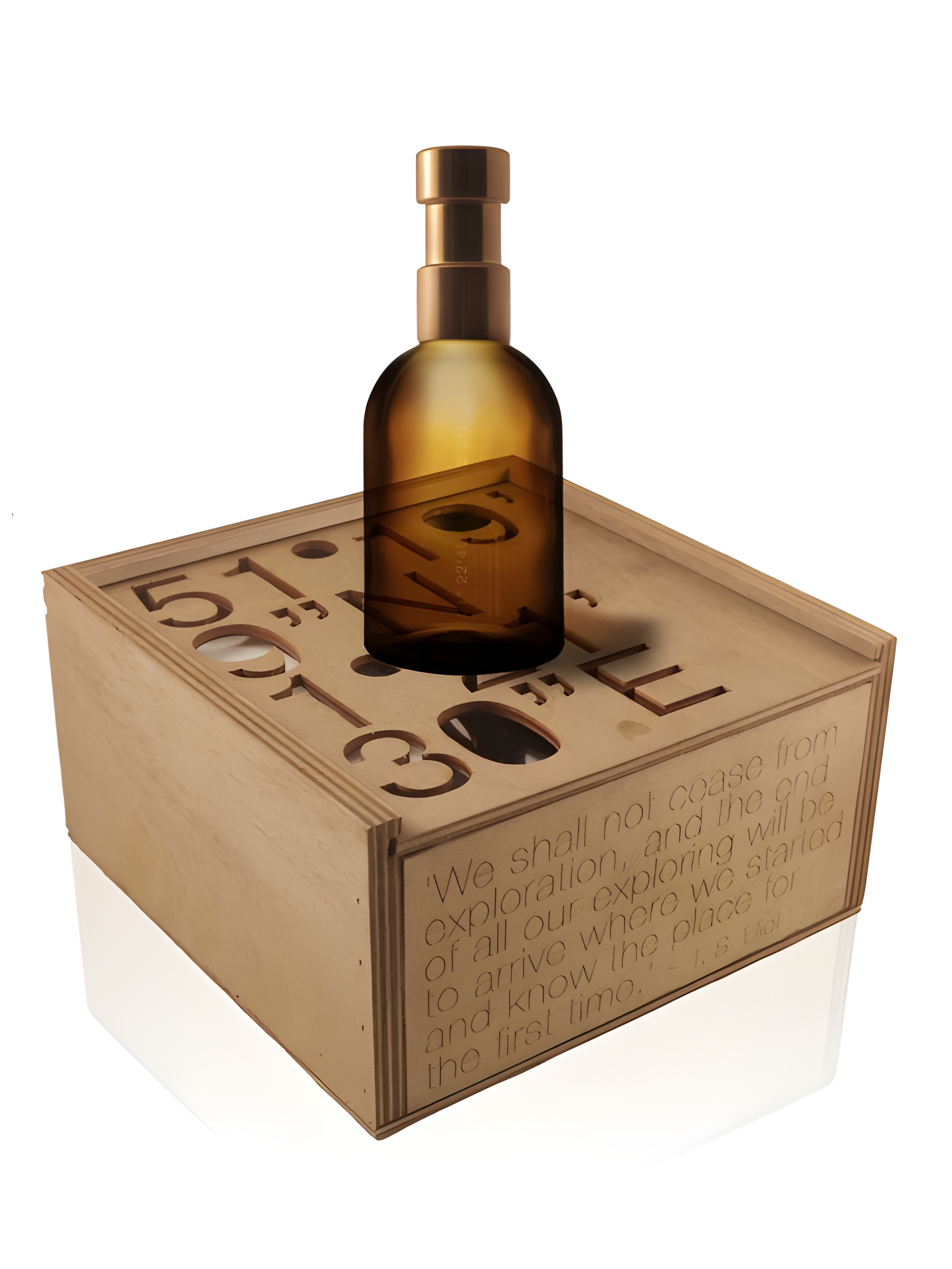 51° 19’ 9”N / 1° 21’ 30”E by Haeckels perfume bottle