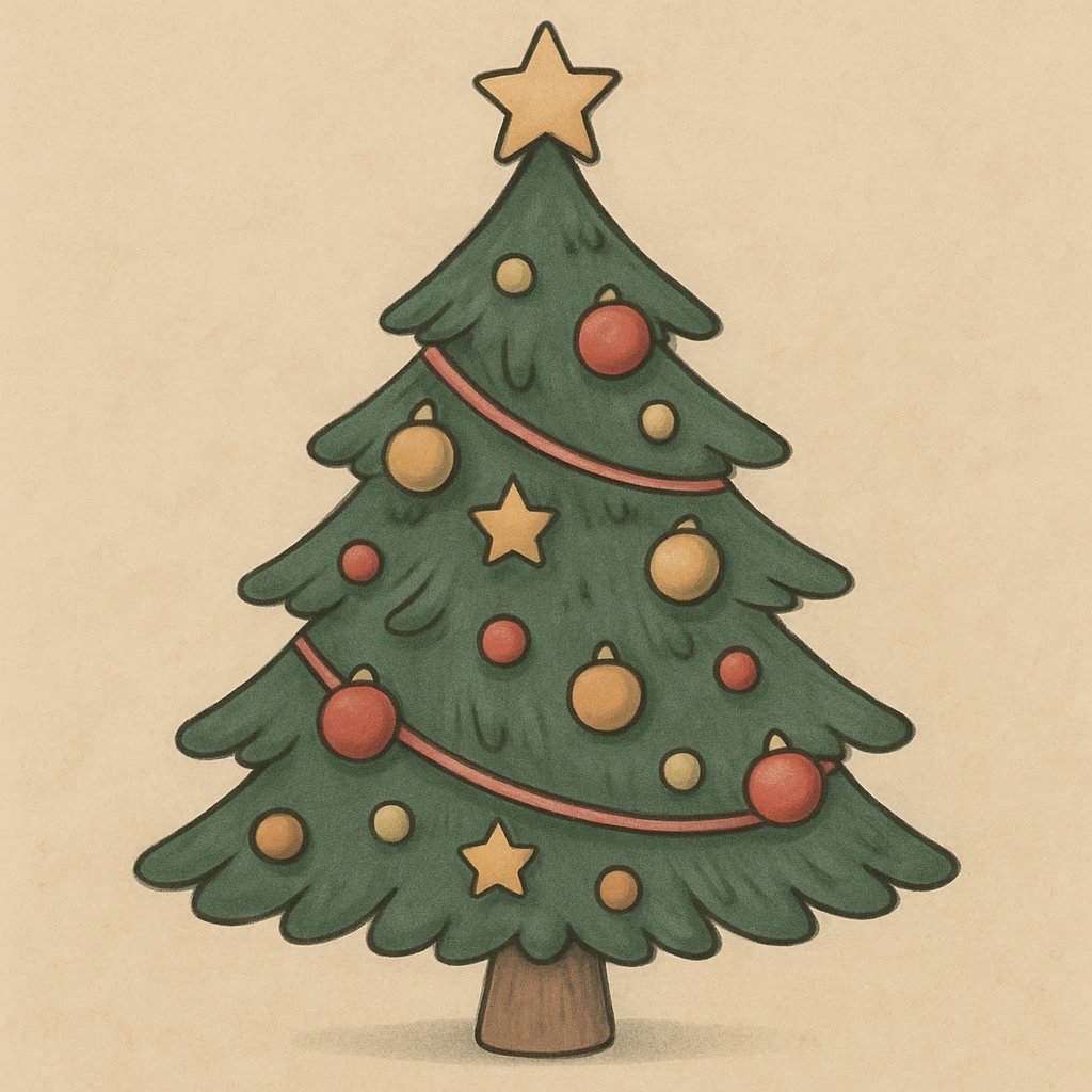 Picture of Christmas Tree or Flame Tree note