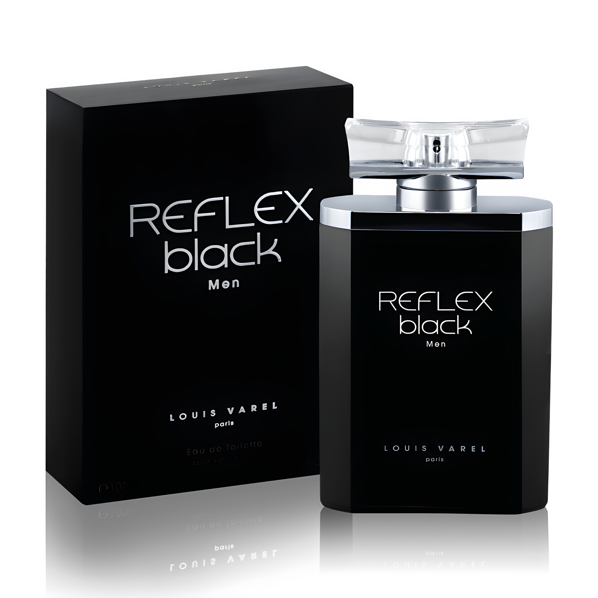 Reflex Black Men by Louis Varel perfume bottle