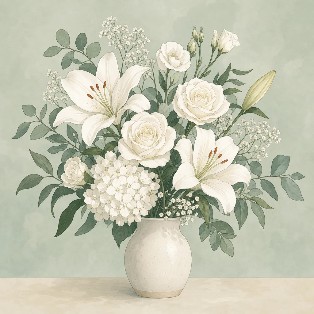 Picture of White Flowers note