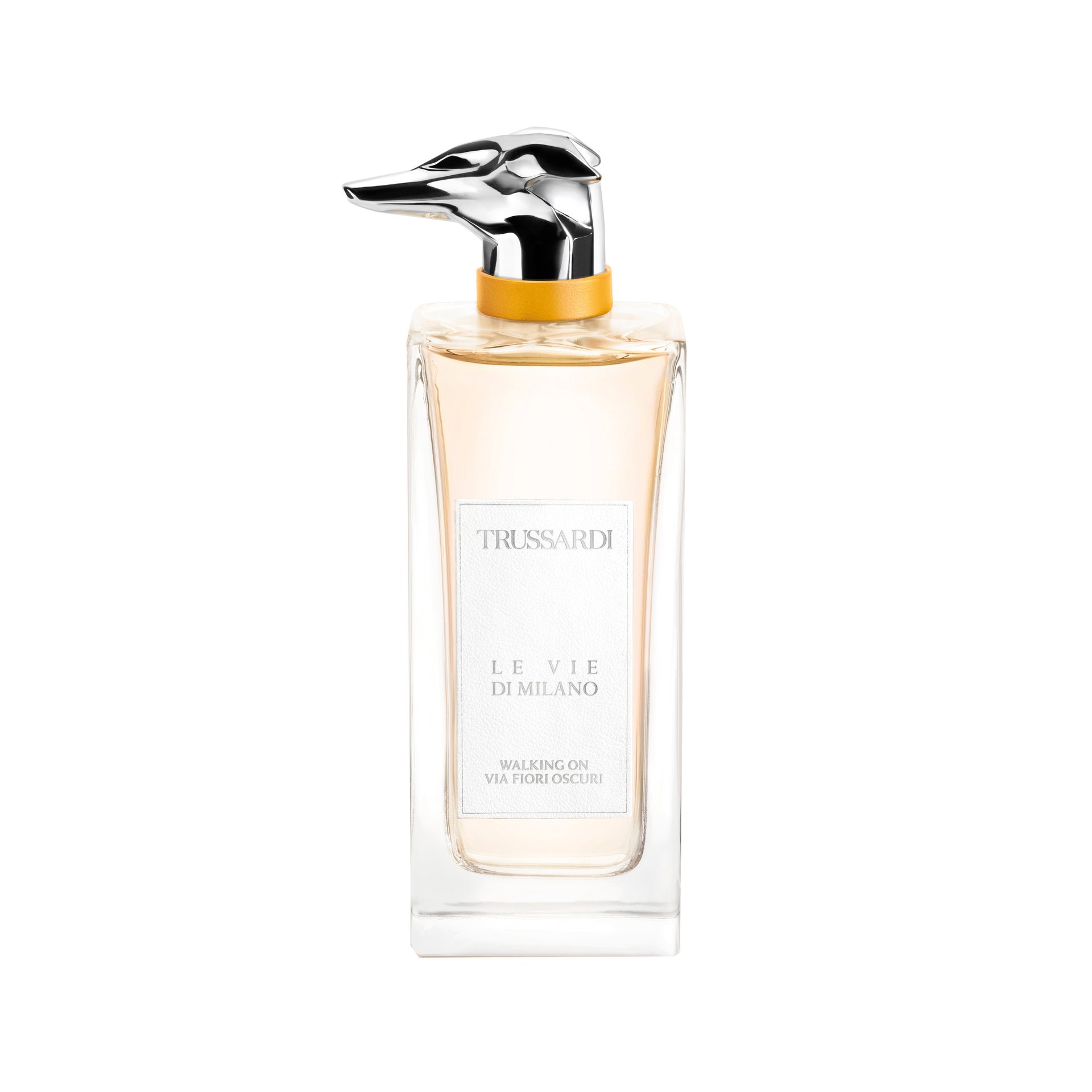 Walking on via Fiori Oscuri by Trussardi perfume bottle